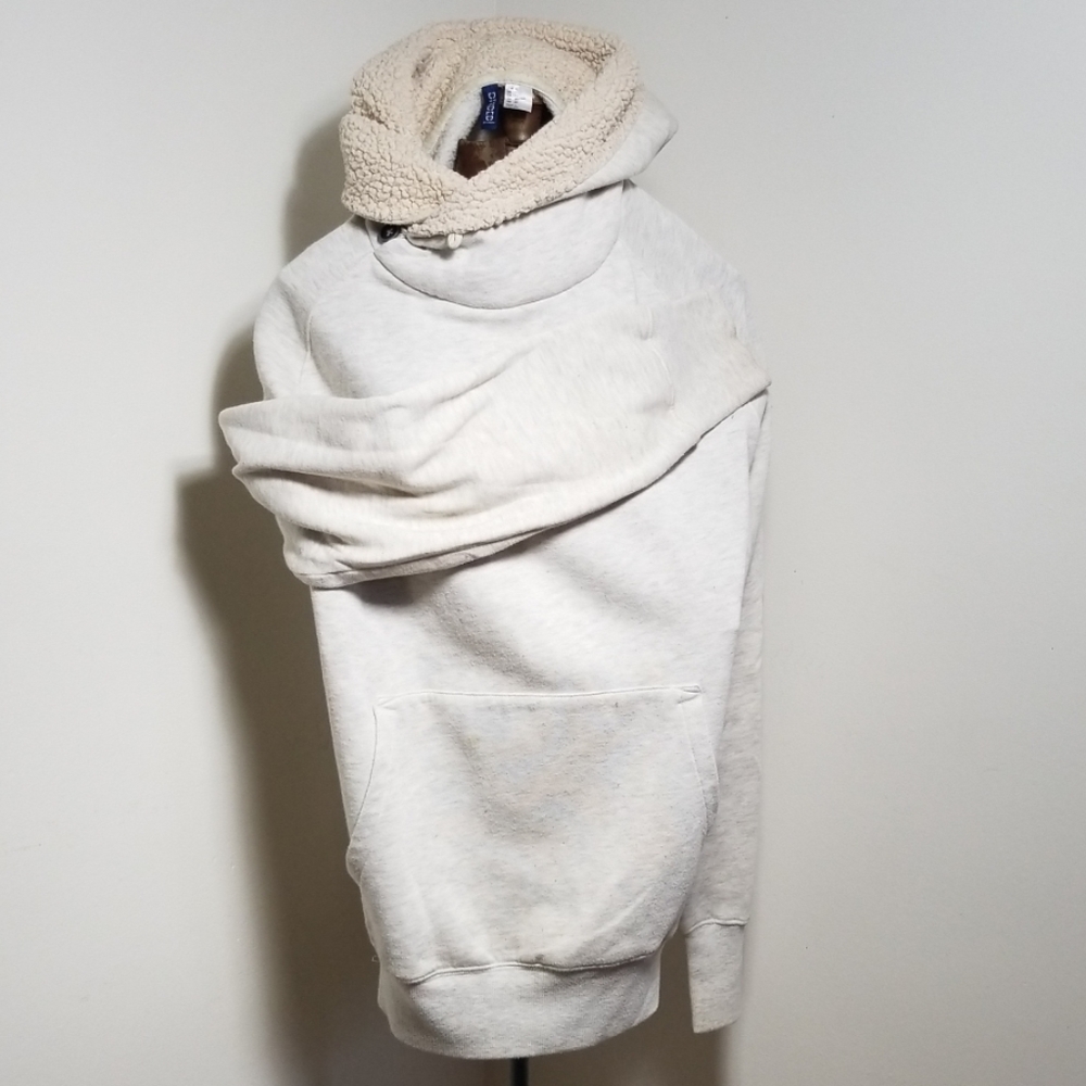 X-Large Divided Shawl Collar Hooded Sweater